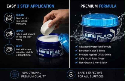 Professional Shine Flash Coating Wax – Crystal Gloss Car Paint Protection | Deep Shine & Water Repellent