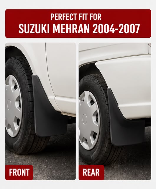 Suzuki Mehran Mud Flaps Set 2004 2005 2006 2007 | Front & Rear Splash Guards