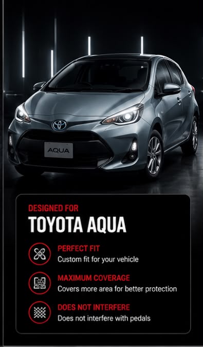 Toyota Aqua Premium TPE Floor Mats | Waterproof All Weather Custom Fit Car Floor Liners